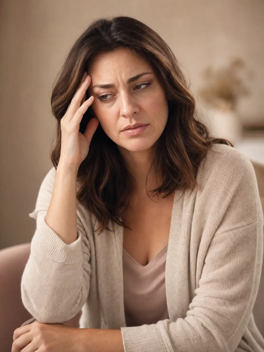 Woman experiencing brain fog