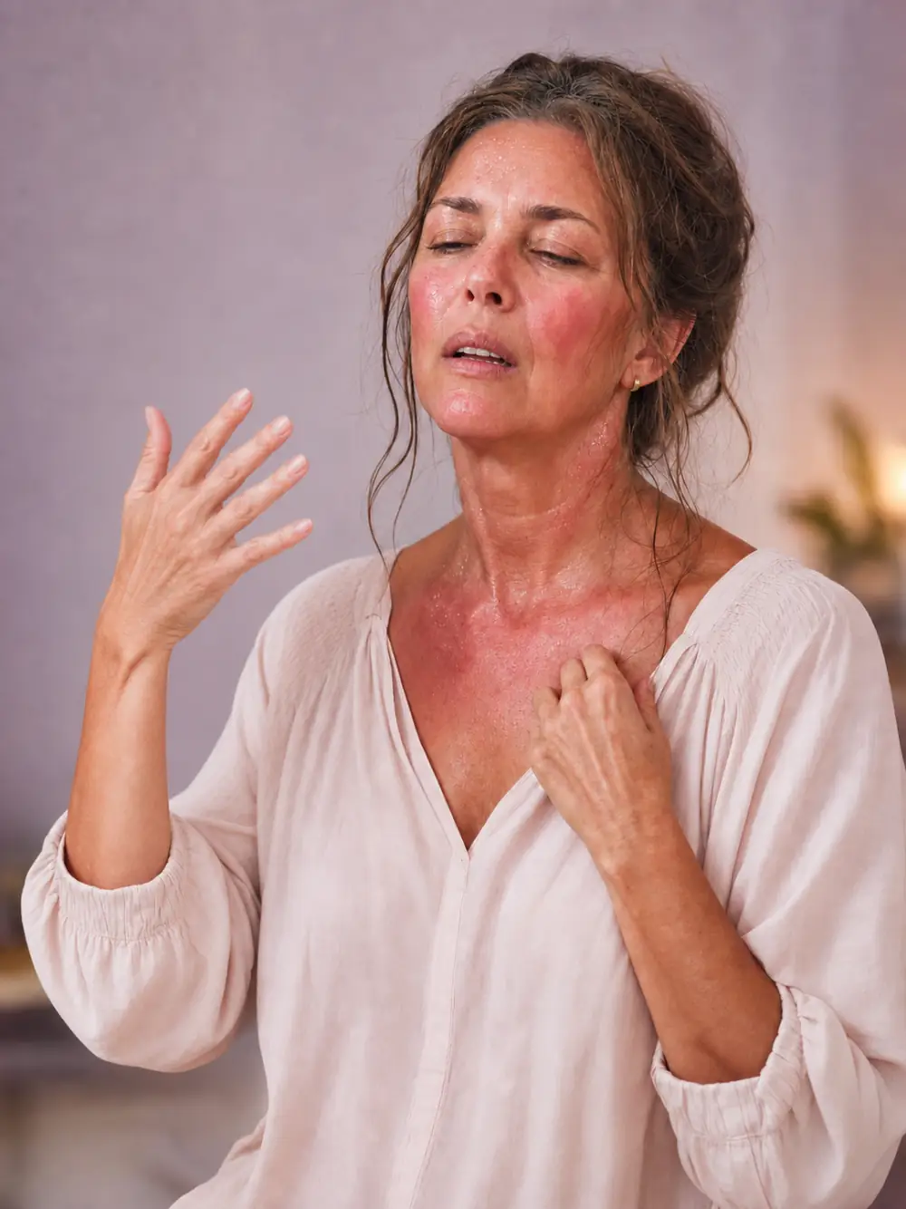 Woman with a hot flash